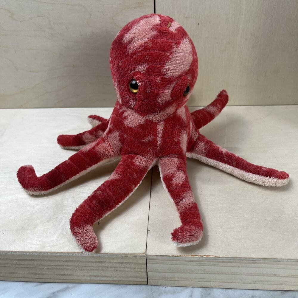 Aurora Octopus Plush 8” Stuffed Animal Toy 2018 Coral Red Spotted Mini Flopsie